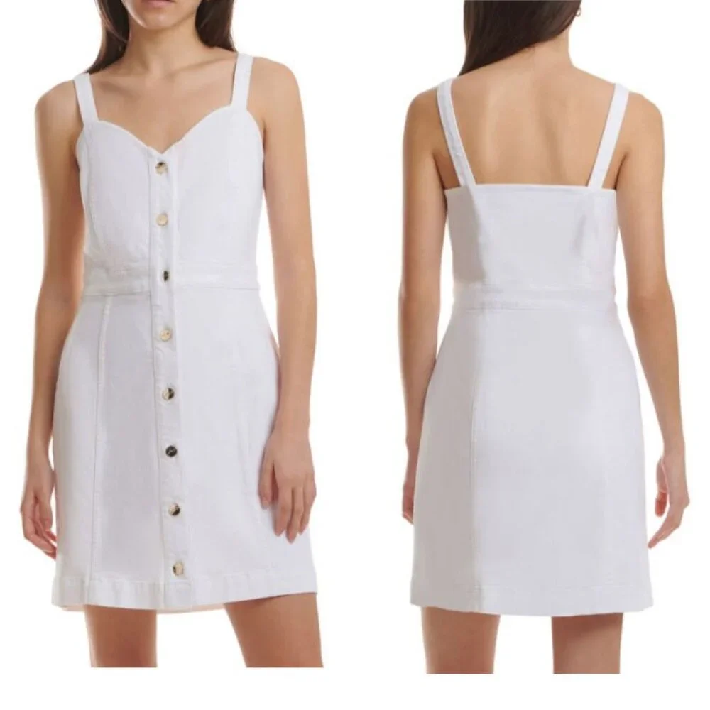 7 For All Mankind In Bloom Denim Mini Dress - Picture 2 of 3